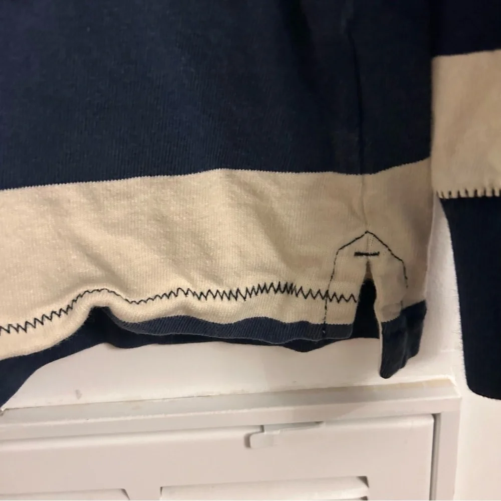 Vintage Lands End Color block stripe rugby polo shirt